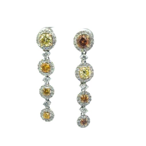 Diamond Platinum Dangle Earrings