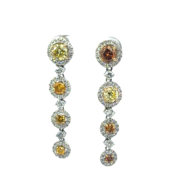Diamond Platinum Dangle Earrings
