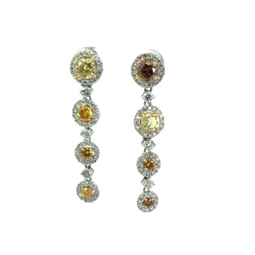 Diamond Platinum Dangle Earrings