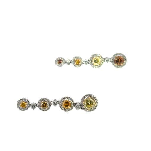 Diamond Platinum Dangle Earrings