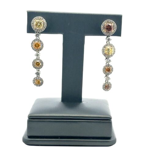Diamond Platinum Dangle Earrings