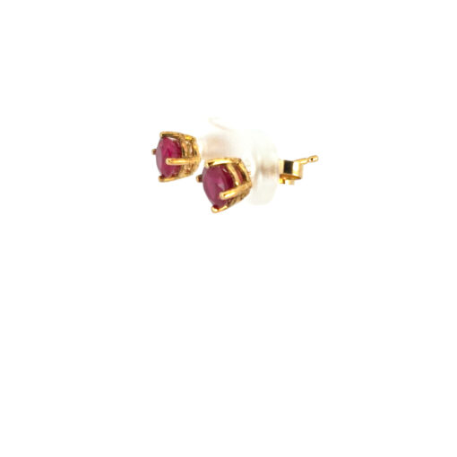 Gold Ruby Earring Studs
