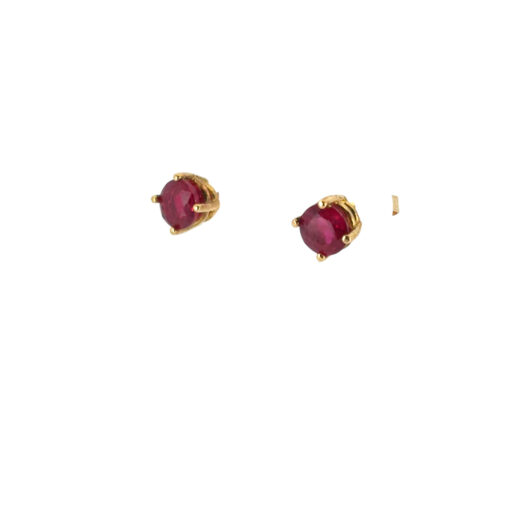 Gold Ruby Earring Studs