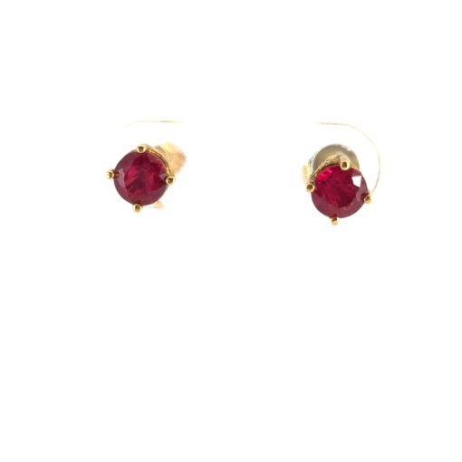 Gold Ruby Earring Studs