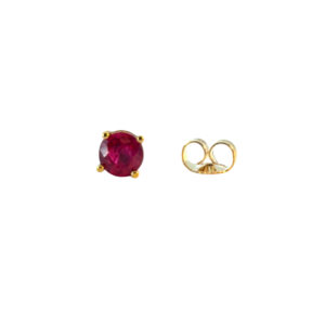 Gold Ruby Earring Studs