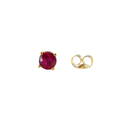 Gold Ruby Earring Studs