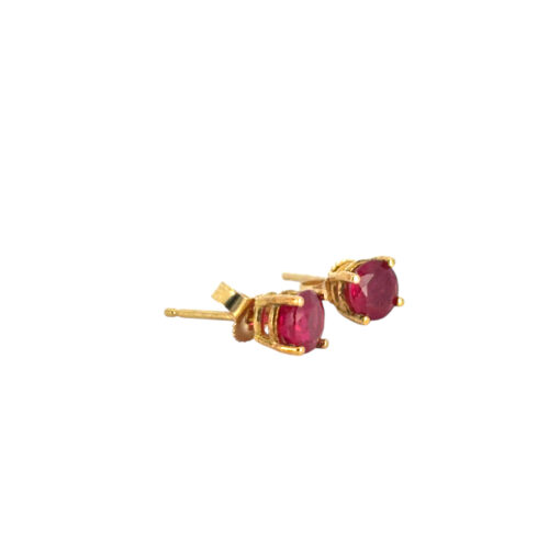 Gold Ruby Earring Studs