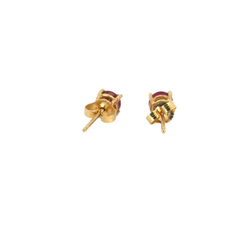 14k Yellow Gold Ruby Earring Studs  - Image 6
