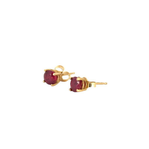 Gold Ruby Earring Studs