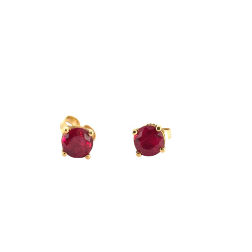 Gold Ruby Earring Studs