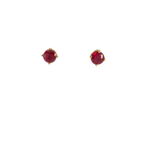 Gold Ruby Earring Studs
