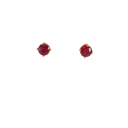 Gold Ruby Earring Studs