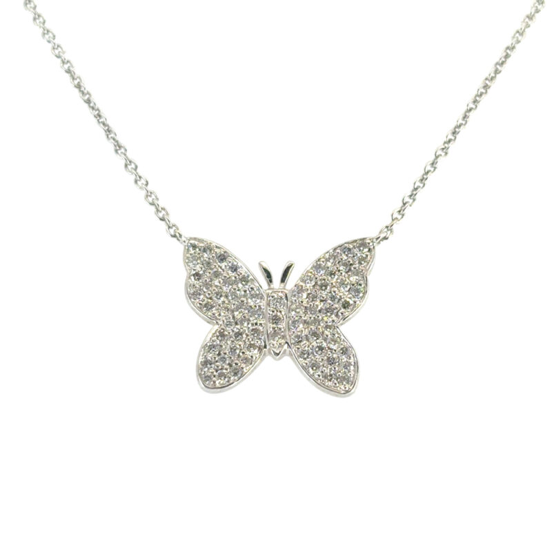 Natural Diamond Butterfly Necklace