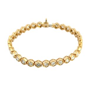 Hexagon Diamond Tennis Bracelet