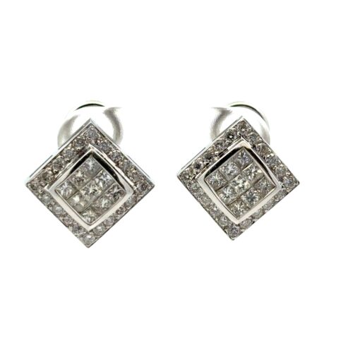 0.82ctw Square Diamond Earrings