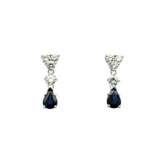 Sapphire Diamond Dangle Earrings