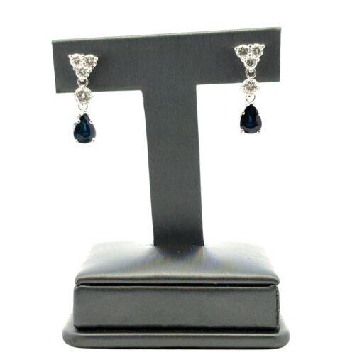 Sapphire Diamond Dangle Earrings