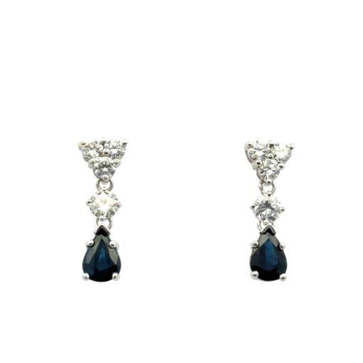 Sapphire Diamond Dangle Earrings