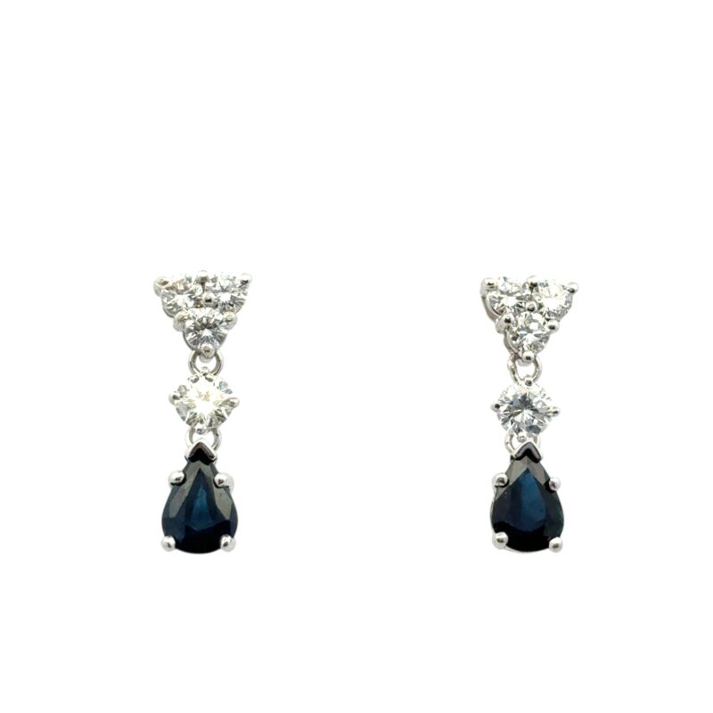 Sapphire Diamond Dangle Earrings