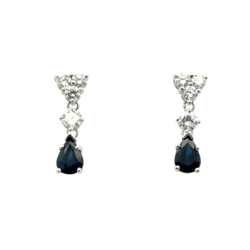 Sapphire Diamond Dangle Earrings