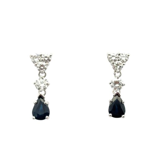Sapphire Diamond Dangle Earrings