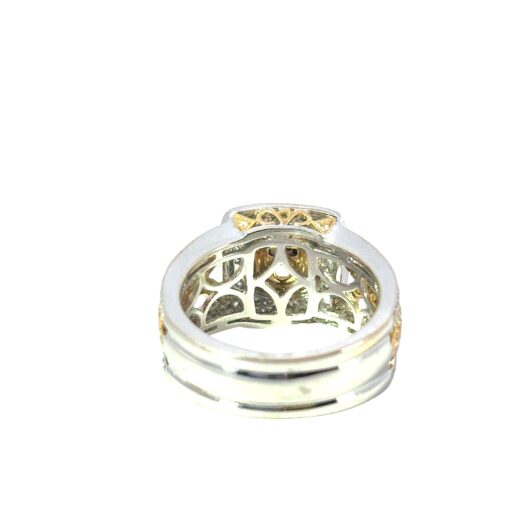 18k White and Yellow Gold 3.02ct Fancy Light Yellow Cushion Cut Diamond Engagement Ring - Image 12