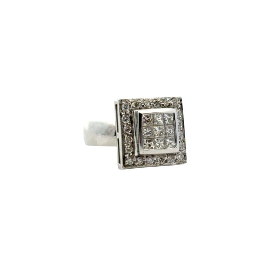 0.73ctw Square Diamond Ring
