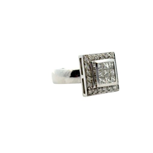 0.73ctw Square Diamond Ring