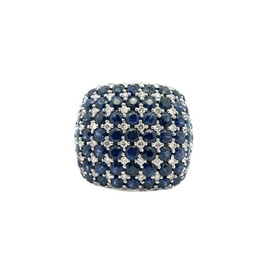 Sapphire Diamond Dome Ring