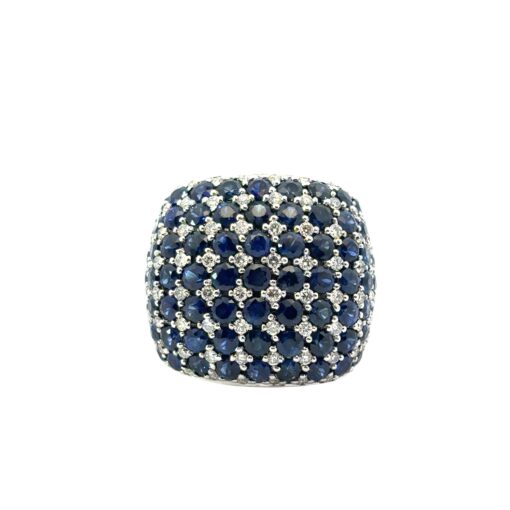 Sapphire Diamond Dome Ring