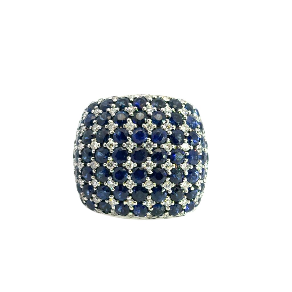 Sapphire Diamond Dome Ring