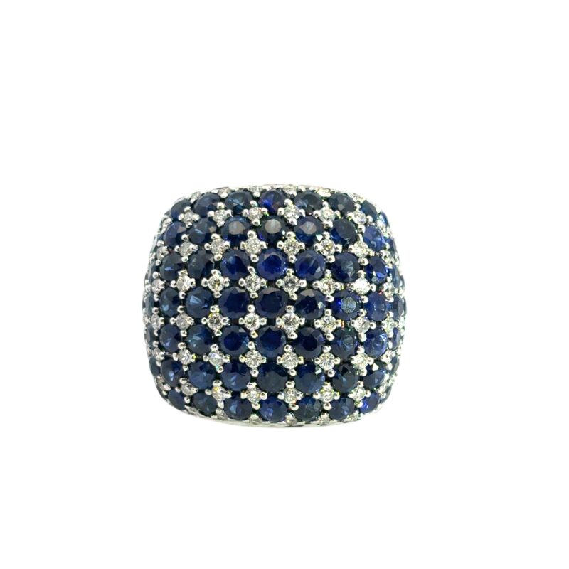 Sapphire Diamond Dome Ring