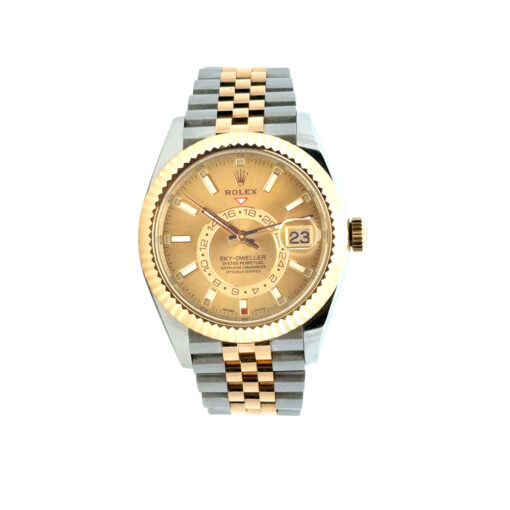 Rolex 326933 Sky-Dweller 18k Yellow Gold and Stainless Steel Champagne Dial 42mm Watch