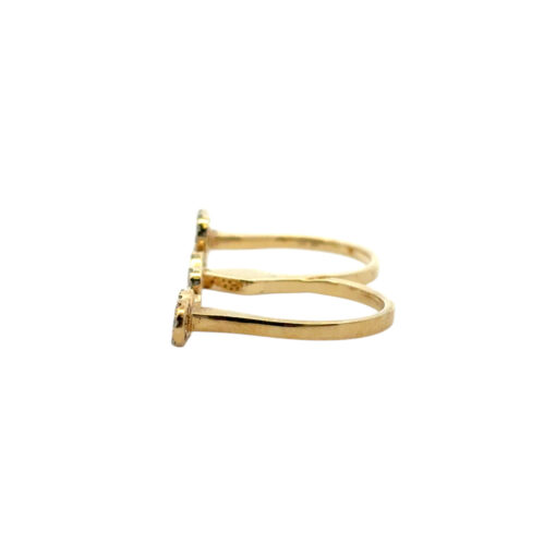 18k Yellow Gold 0.62ctw Diamond Heart Love and Infinity Double Finger Ring - Image 12