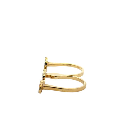 18k Yellow Gold 0.62ctw Diamond Heart Love and Infinity Double Finger Ring - Image 17