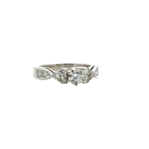 14k White Gold 0.40ct Round Brilliant Diamond Engagement Ring - Image 3