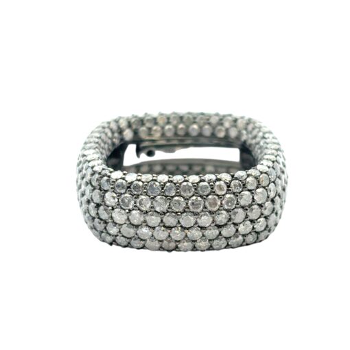 18k Yellow Gold approx. 6.99ctw Black Diamond Square Ring - Image 2