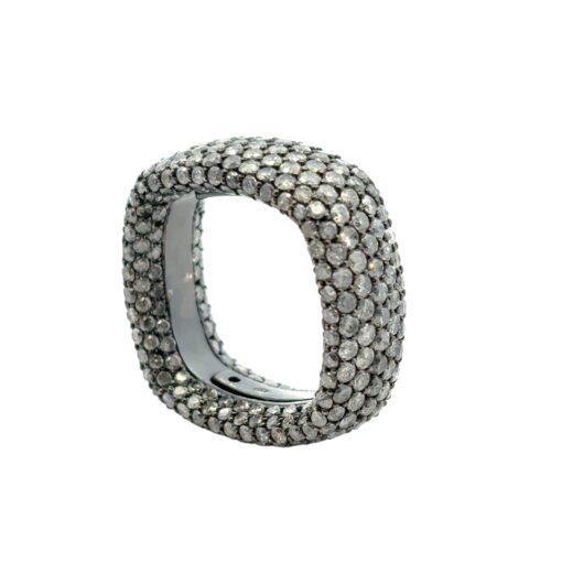 18k Yellow Gold approx. 6.99ctw Black Diamond Square Ring - Image 4