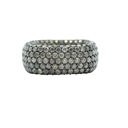 18k Yellow Gold approx. 6.99ctw Black Diamond Square Ring - Image 6