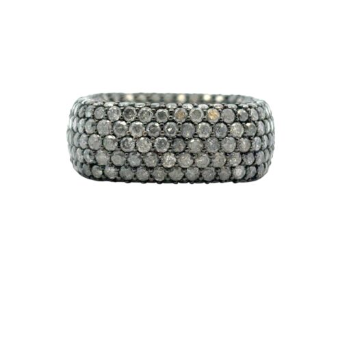 18k Yellow Gold approx. 6.99ctw Black Diamond Square Ring - Image 8
