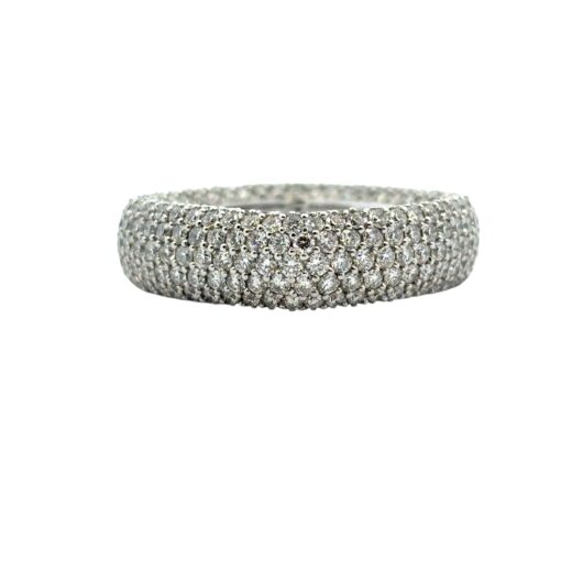 14k White Gold Pave Diamond Square Ring - Image 3