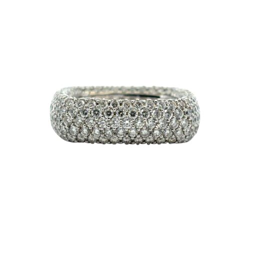 14k White Gold Pave Diamond Square Ring - Image 6