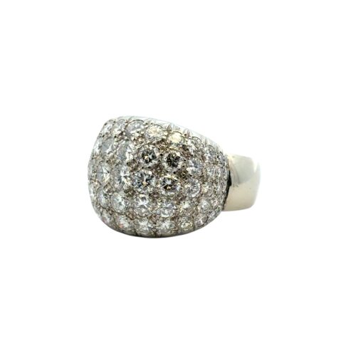 18k White Gold Danhier Square Pave Diamond Ring - Image 15