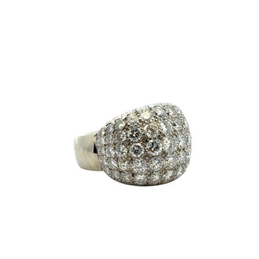 18k White Gold Danhier Square Pave Diamond Ring - Image 4