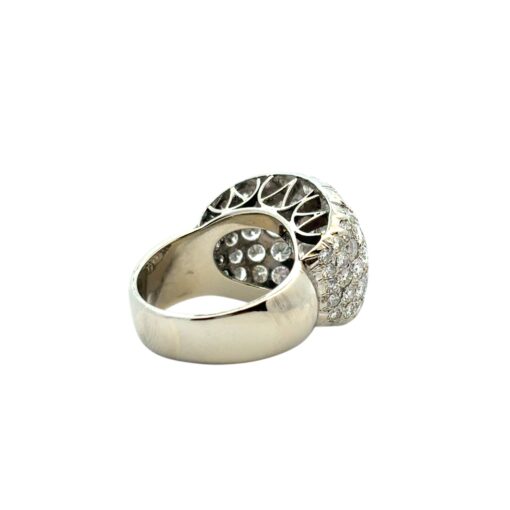 18k White Gold Danhier Square Pave Diamond Ring - Image 9