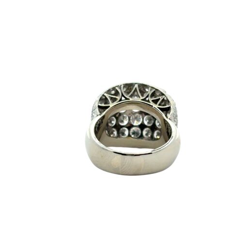 18k White Gold Danhier Square Pave Diamond Ring - Image 10