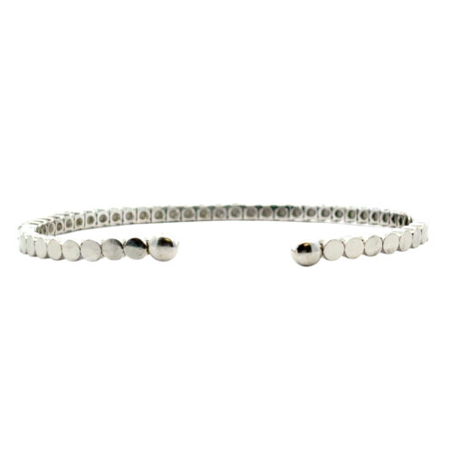 14k White Gold 3ctw Natural Round Diamond Bangle Bracelet - Image 6