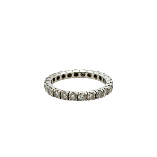 Platinum 1.46ctw Natural Round Diamond Wedding Band Eternity Ring - Image 11