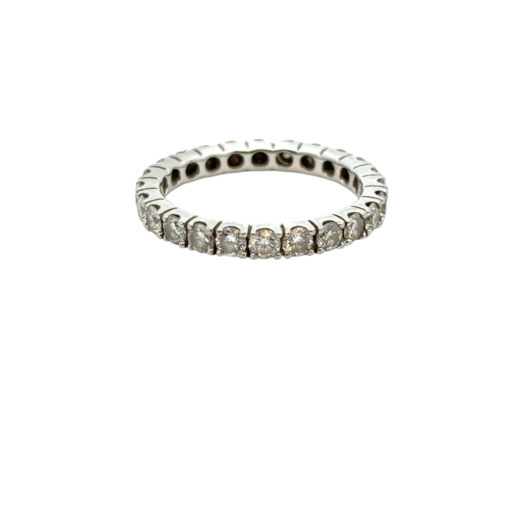 Platinum 1.46ctw Natural Round Diamond Wedding Band Eternity Ring - Image 2