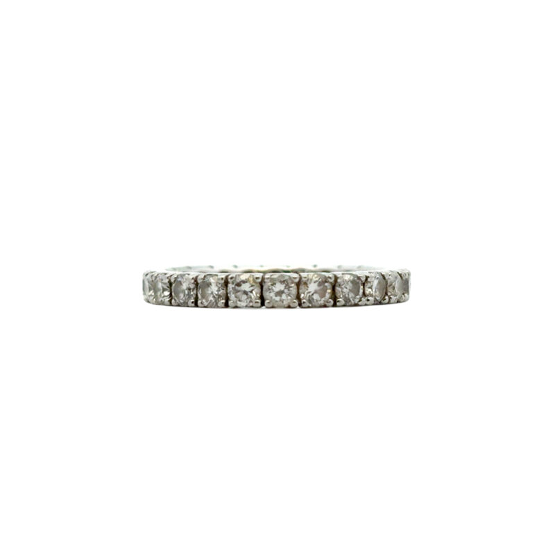 Platinum 1.46ctw Natural Round Diamond Wedding Band Eternity Ring